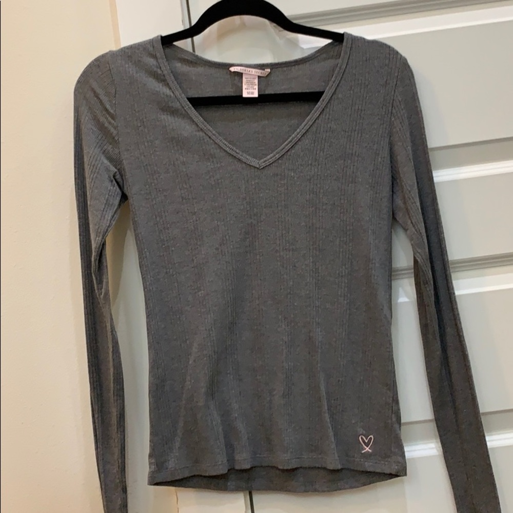 Victoria’s Secret V neck Ribbed Long Sleeve Top